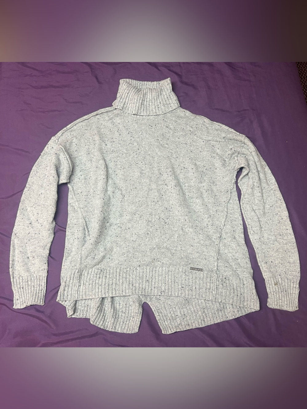 Michael Kors Light Gray Speckled Turtleneck Sweater